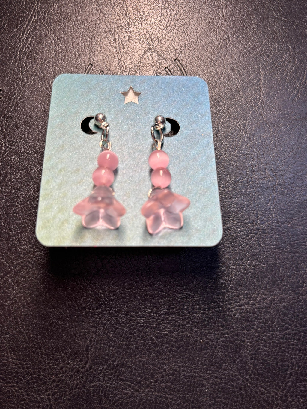 Pink Flower Stud Earrings